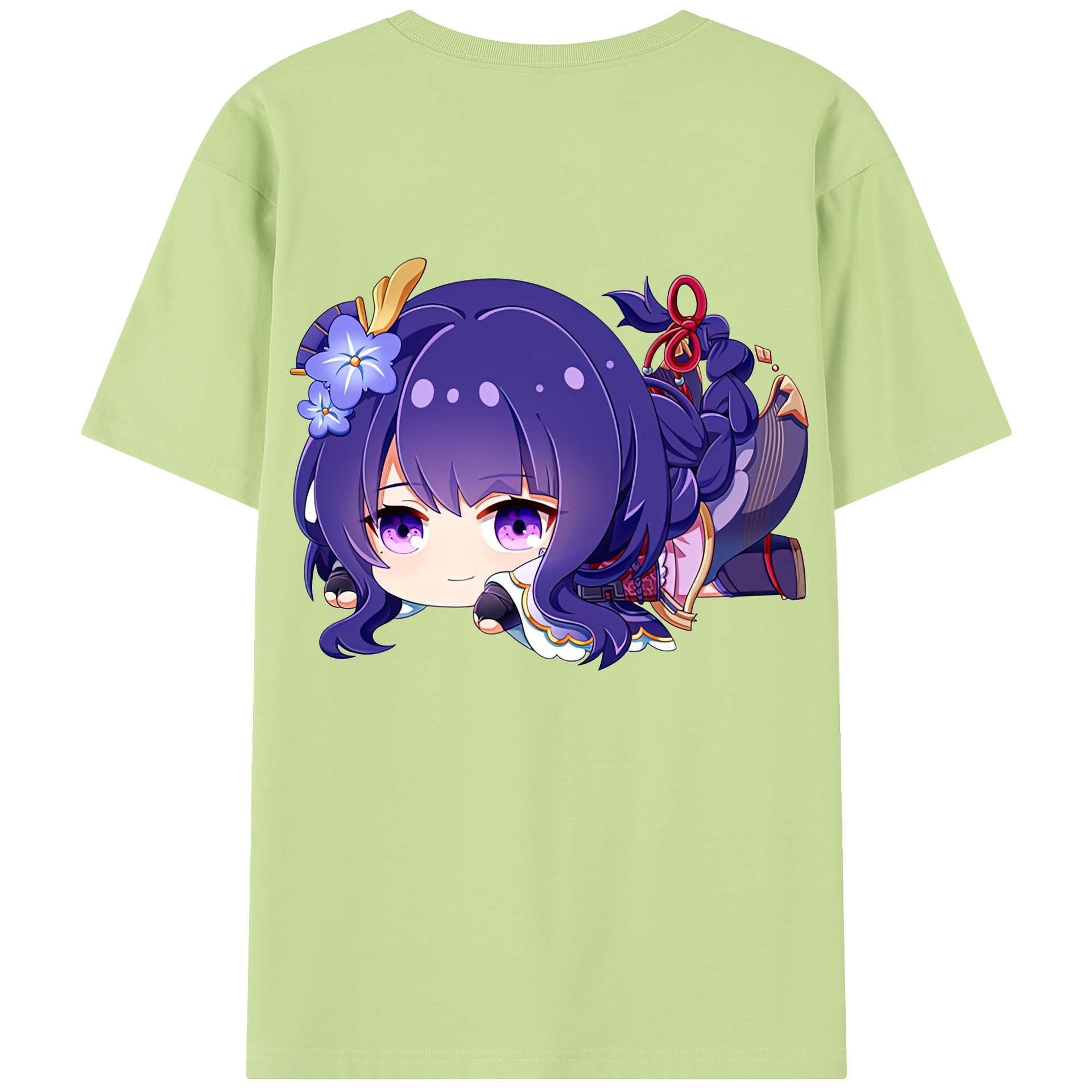 げんし神 雷電将軍 らいでんしょうぐん genshin Raiden Shogun 綿100％半袖Tシャツ（背面プリント）